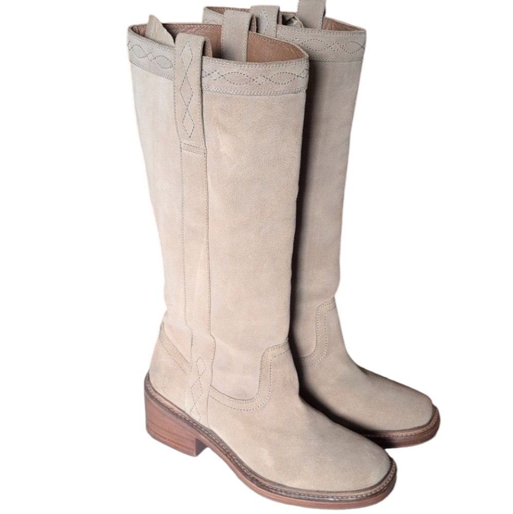 Frye Kate Suede Pull On Western Boots